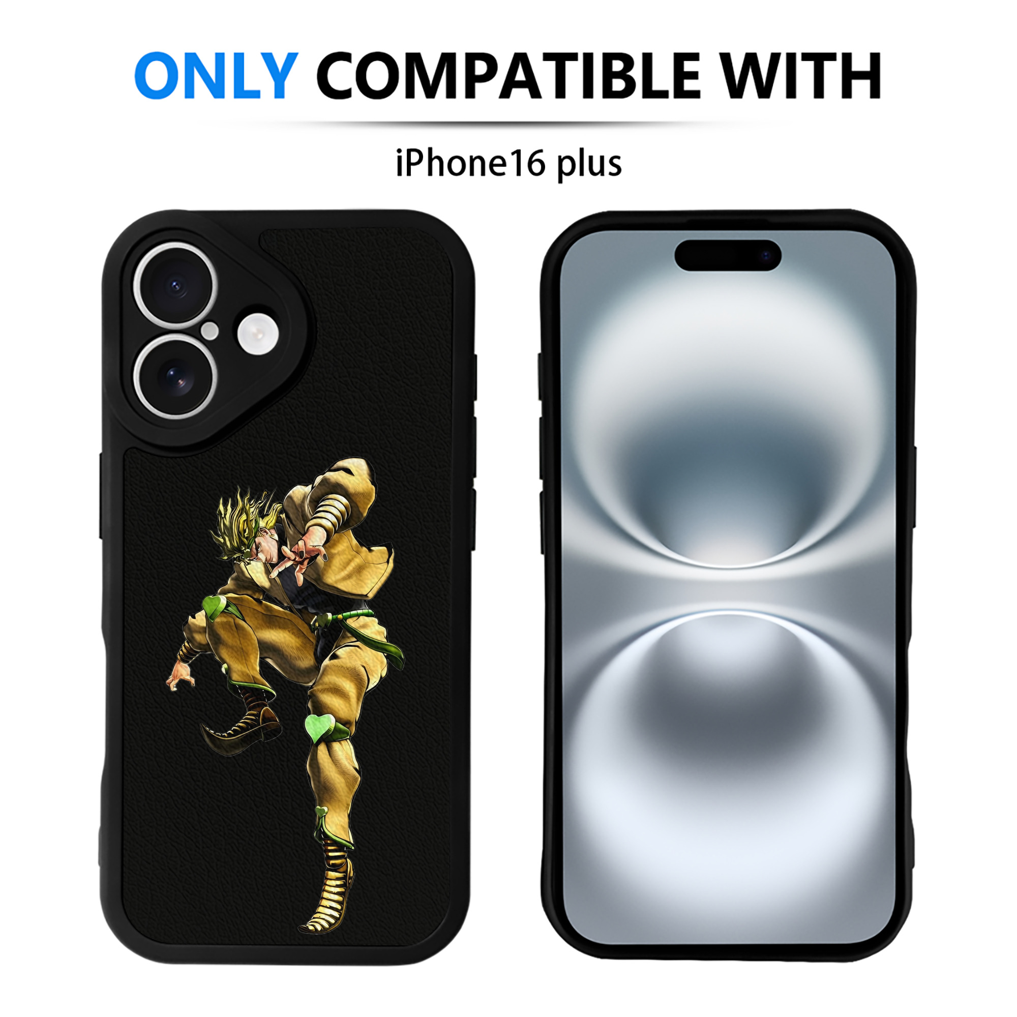 （画像用） ジョジョの奇妙な冒険 ディオ?ブランドー JoJo's Bizarre Adventure Dio Brando 【iPhone 16シリーズ対応】シリコンスマホケース（レザー調） 材質：シリコン